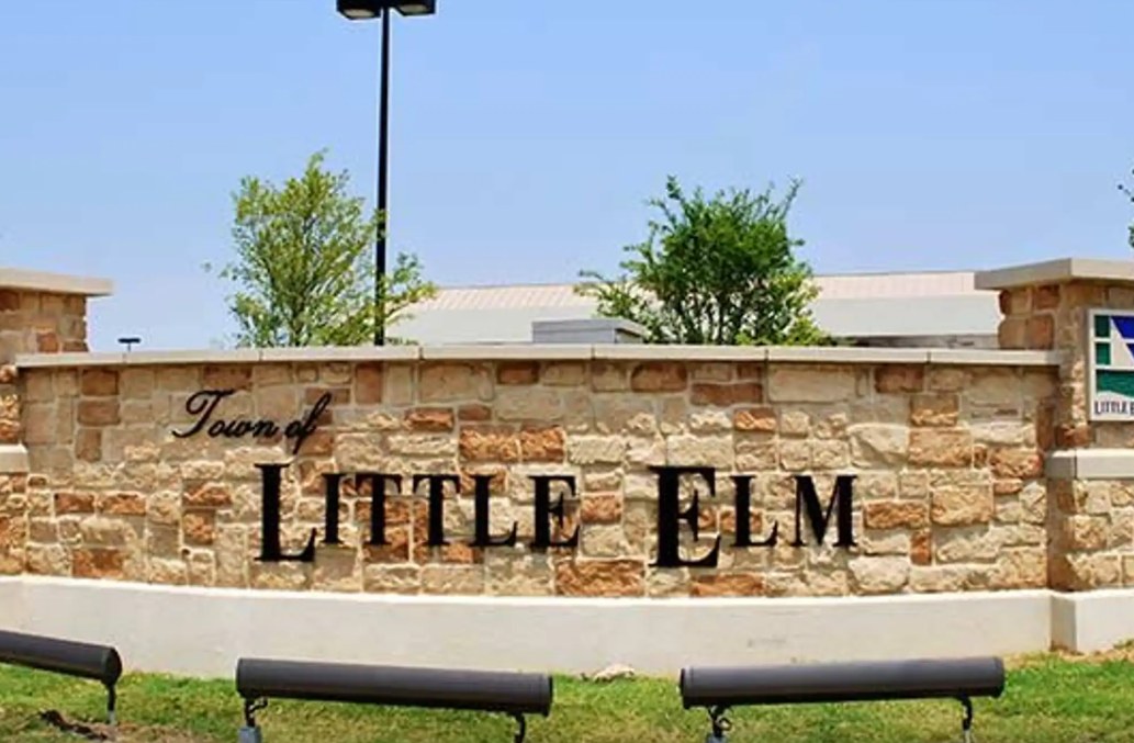 Town of Little Elm, Texas stone entrance sign