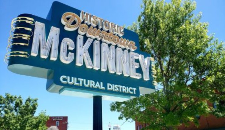 Historic Downtown McKinney, Texas Cultural District sign