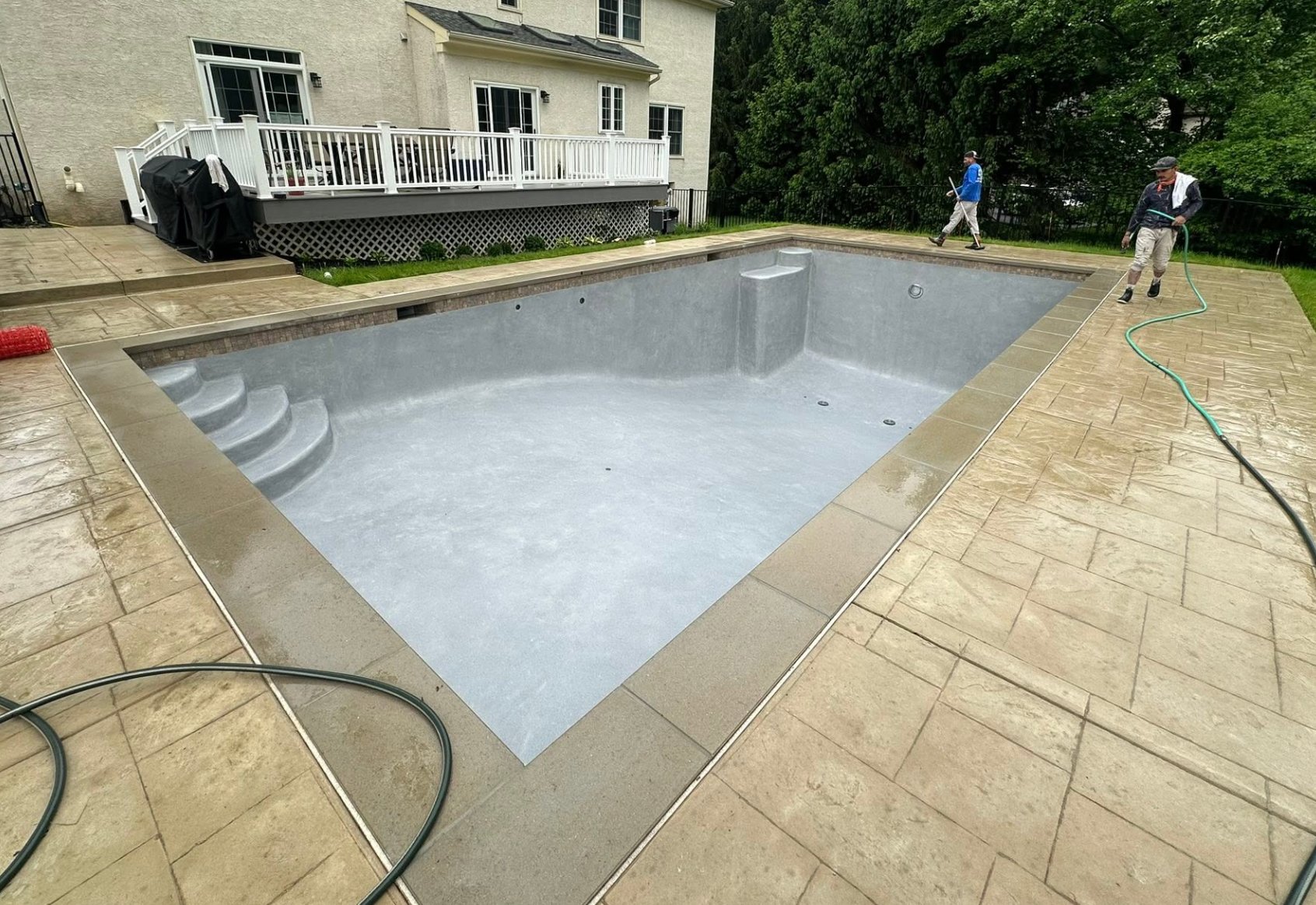 Same pool after a new plaster finish was applied during resurfacing